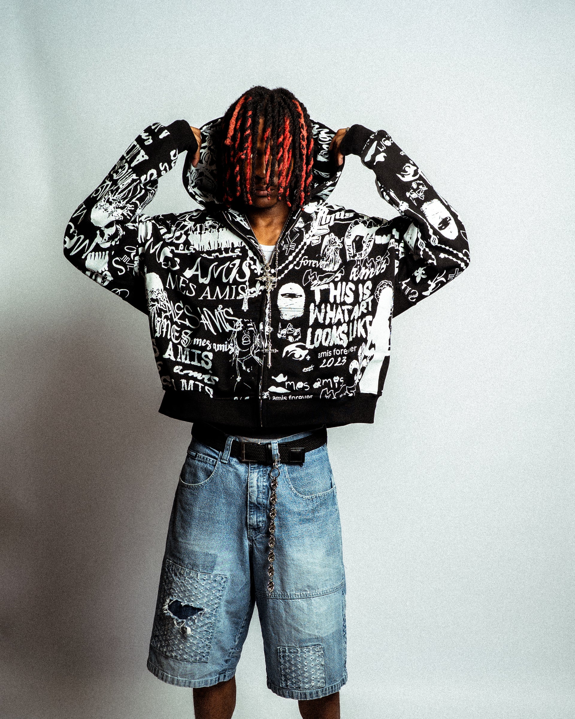Black "Graffiti" Mes Amis Hoodie